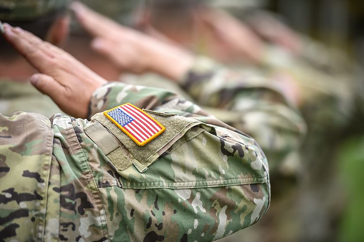 soldiers saluting closeup